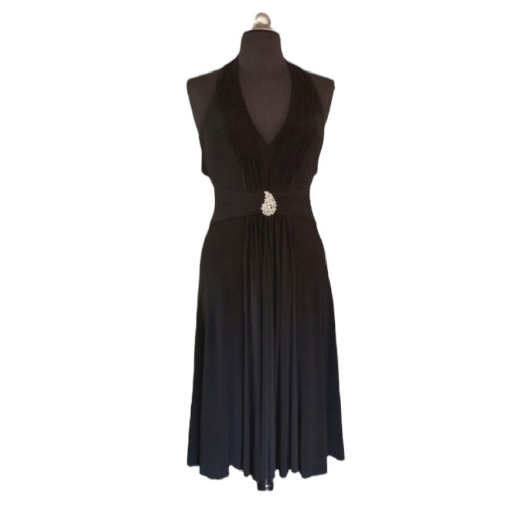 Vintage Alberto Makali Dress Womens Size 4 Black Cocktail Formal Evening